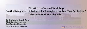 2012 AAP PreDoctoral Workshop Vertical Integration of Periodontics