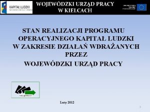 WOJEWDZKI URZD PRACY W KIELCACH STAN REALIZACJI PROGRAMU