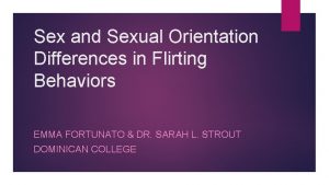 Sex and Sexual Orientation Differences in Flirting Behaviors