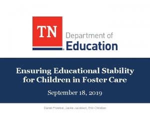 Ensuring Educational Stability for Children in Foster Care