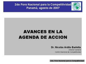 2 do Foro Nacional para la Competitividad Panam