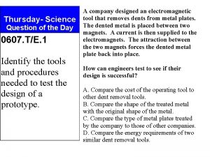 Thursday Science Question of the Day 0607 TE