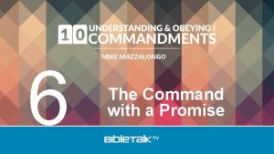 6 MIKE MAZZALONGO The Command with a Promise