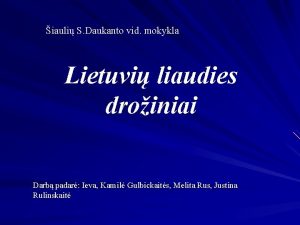 iauli S Daukanto vid mokykla Lietuvi liaudies droiniai