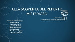 ALLA SCOPERTA DEL REPERTO MISTERIOSO LABORATORIO SEA 2020