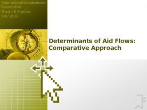 International Development Cooperation Theory Practice SNU GSIS Determinants