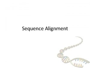 Sequence Alignment Evolution Evolution at the DNA level