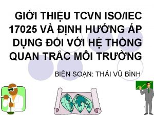 GII THIU TCVN ISOIEC 17025 V NH HNG