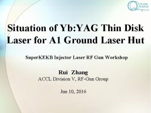 Situation of Yb YAG Thin Disk Laser for