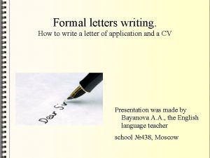 Formal letters writing How to write a letter