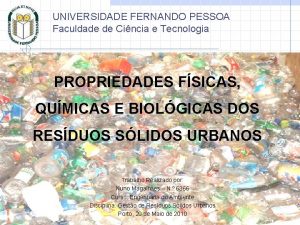 UNIVERSIDADE FERNANDO PESSOA Faculdade de Cincia e Tecnologia