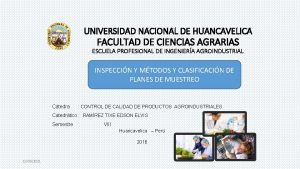 UNIVERSIDAD NACIONAL DE HUANCAVELICA FACULTAD DE CIENCIAS AGRARIAS