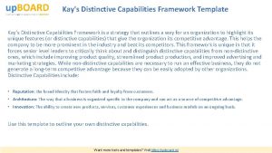 Kays Distinctive Capabilities Framework Template Kays Distinctive Capabilities