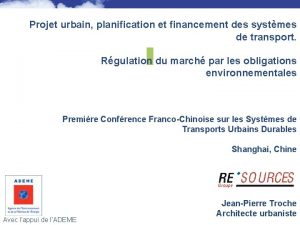 Projet urbain planification et financement des systmes de