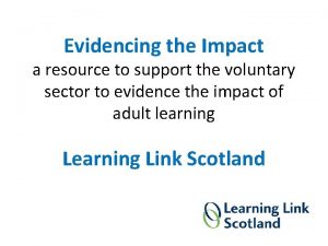 Evidencing the Impact a resource to support the