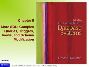 Chapter 5 More SQL Complex Queries Triggers Views