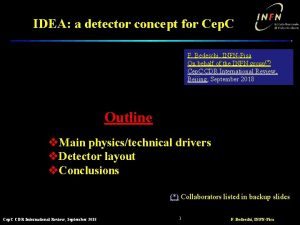 IDEA a detector concept for Cep C F