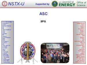 NSTXU Supported by ASC Coll of Wm Mary