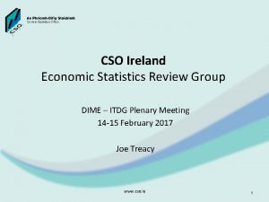 CSO Ireland Economic Statistics Review Group DIME ITDG