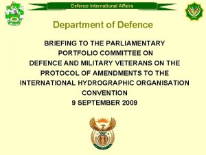 Defence Department International of Defence Affairs Department of