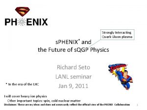 Strongly Interacting Quark Gluon plasma s PHENIX and
