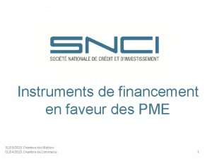 Instruments de financement en faveur des PME 31032015