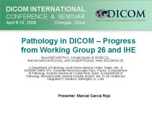 DICOM INTERNATIONAL CONFERENCE SEMINAR April 8 10 2008