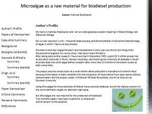 Microalgae as a raw material for biodiesel production