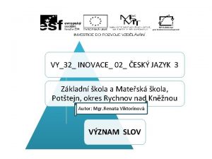 VY32 INOVACE 02 ESK JAZYK 3 Zkladn kola