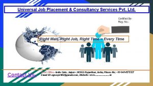 Universal Job Placement Consultancy Services Pvt Ltd Certified