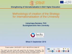 Strengthening of Internationalisation in BH Higher Education Methodology