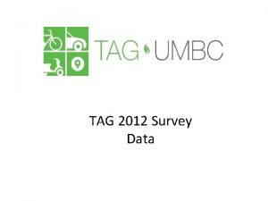 TAG 2012 Survey Data Survey sent to 16