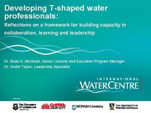 Developing Tshaped water professionals Reflections on a framework