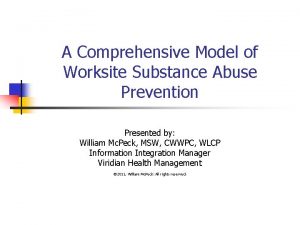 A Comprehensive Model of Worksite Substance Abuse Prevention