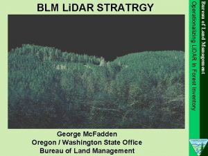 Bureau of Land Management George Mc Fadden Oregon