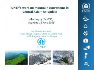 UNEPs work on mountain ecosystems in Central Asia