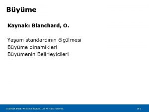 Byme Kaynak Blanchard O Yaam standardnn llmesi Byme