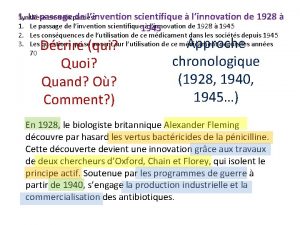 1 Le passage de linvention scientifique linnovation de