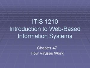 ITIS 1210 Introduction to WebBased Information Systems Chapter