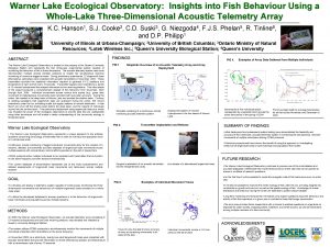 Warner Lake Ecological Observatory Insights into Fish Behaviour