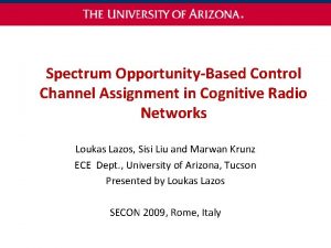 Spectrum OpportunityBased Control Channel Assignment in Cognitive Radio