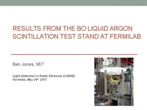 RESULTS FROM THE BO LIQUID ARGON SCINTILLATION TEST