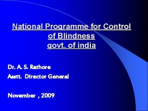 National Programme for Control of Blindness govt of