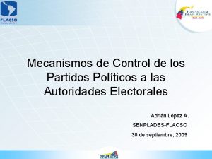 Mecanismos de Control de los Partidos Polticos a