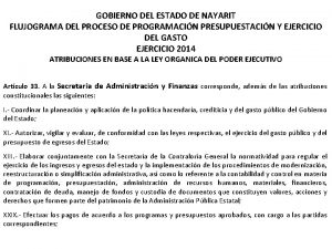 GOBIERNO DEL ESTADO DE NAYARIT FLUJOGRAMA DEL PROCESO