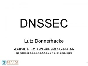 DNSSEC Lutz Donnerhacke db 089309 1 c 1