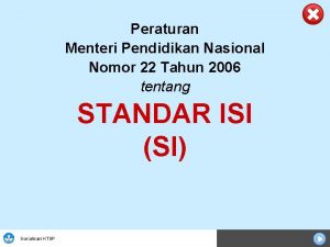 Peraturan Menteri Pendidikan Nasional Nomor 22 Tahun 2006