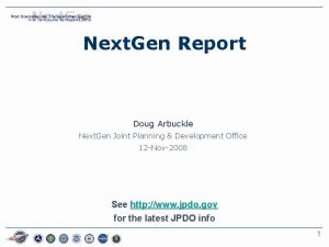 Next Gen Report Doug Arbuckle Next Gen Joint