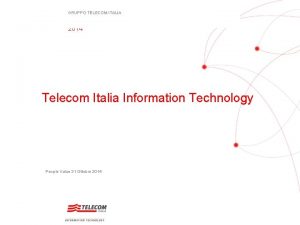 GRUPPO TELECOM ITALIA Book People Value 31 Ottobre