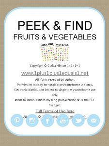 PEEK FIND FRUITS VEGETABLES Copyright Carisa Hinson 1111